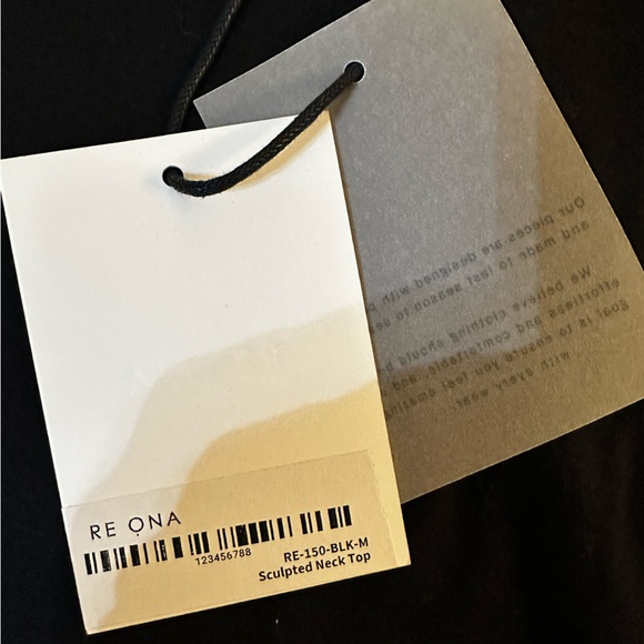 Re Ona Classic Black Sculpted Neck Top - Picture 5 of 6